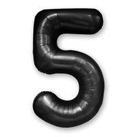 Balon foliowy cyfra 5 czarna,  100 cm