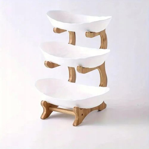 PATERA 3 PIĘTROWA KOSZ NA OWOCE WARZYWA STOJAK BAMBUSOWY TACA DUŻA na Arena.pl