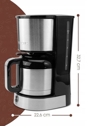 EKSPRES DO KAWY PRZELEWOWY 2w1 KAWIARKA Z TERMOSEM TERMOS 1,2L 800W na Arena.pl