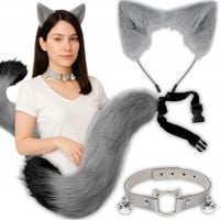 STRÓJ KOTA LISA WILKA FURRY THERIAN OGON USZY CHOKER ZESTAW COSPLAY