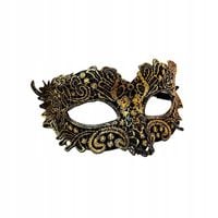 MASKA WENECKA KARNAWAŁOWA ZŁOTO CZARNA