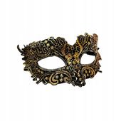 MASKA WENECKA KARNAWAŁOWA ZŁOTO CZARNA