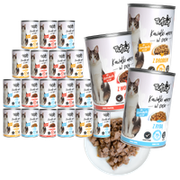 KARMA DLA KOTA - MOKRA KARMA PUSZKA MIX SMAKÓW KAWAŁKI 20x415g | TufTuf