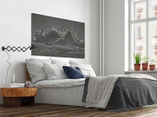 29401 Obraz na płótnie KOBIETA PASKI OP-ART na Arena.pl