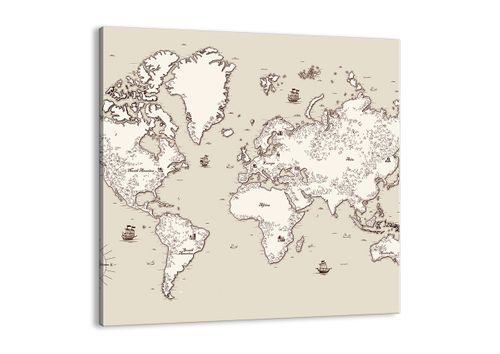 Obraz Na Płótnie - Mapa Kontynent - 40X40 Cm - Ac40X40-2910 na Arena.pl