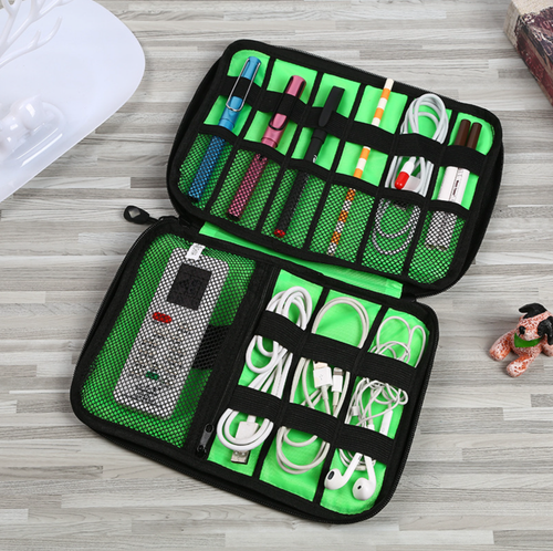 Etui organizer pojemna torba podróżna na kable ładowarki kosmetyczka czarna na Arena.pl