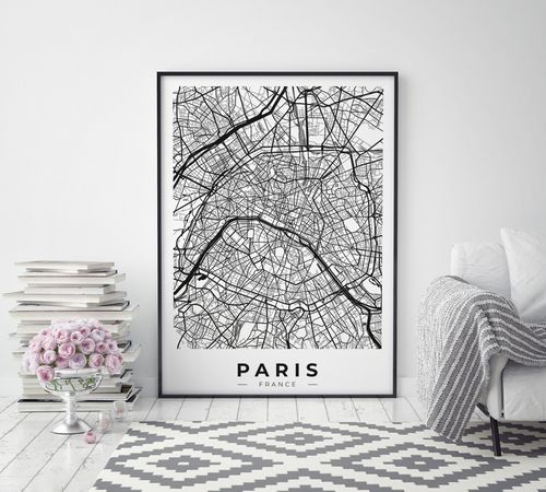 Plakat mapa Paryż plan miasta 61x91 cm na Arena.pl