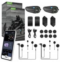 ZESTAW 2x Interkom motocyklowy EJEAS Q8 Mesh 3.0 6 osóbowy 1000m 230h
