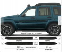 Jeep LIBERTY 02-07 Listwy CZARNE Boczne Drzwi