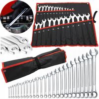 Zestaw Kucz Klucze PŁASKIE OCZKOWE 6-32mm Komplet Kluczy Płaskich Pokrowiec