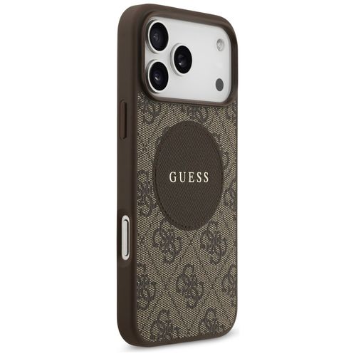 Etui Guess 4G Circle Classic Logo MagSafe do iPhone 17 Pro Max brązowy na Arena.pl