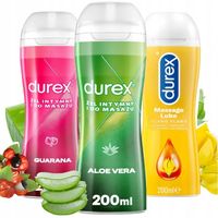 DUREX PLAY mix żeli 3 x 200ml aloes guarana ylang ylang MASAŻ INTYMNY sex