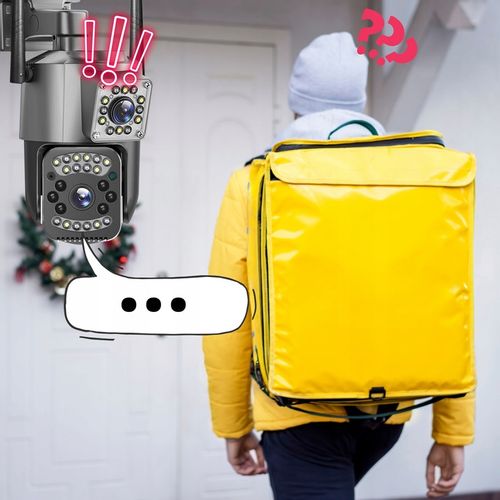 PODWÓJNA ZEWNĘTRZNA KAMERA WIFI 4MPX OBROTOWA BEZPRZEWODOWA QUADHD DETEKCJA na Arena.pl