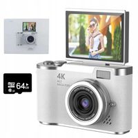 Aparat cyfrowy 48MP 4K z autofokusem zoom 8x ekran IPS 2.4 + karta 64GB