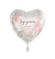 Balon foliowy serce "Życzenia Ślubne", 43 cm