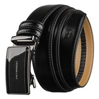 czarny pasek męski z automatyczną klamrą wykonany