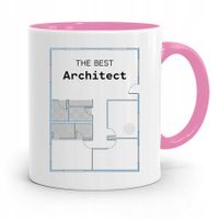 Kubek Różowy Architekta The Best Architect Prezent Z Nadrukiem Ze Zdjęciem