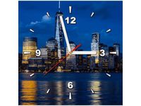 30X30CM ZEGAR NOWY JORK RZEKĄ HUDSON OBRAZ DREWNO