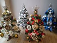 CHOINKA mała z dekoracją ubrana z lampkami 50 cm