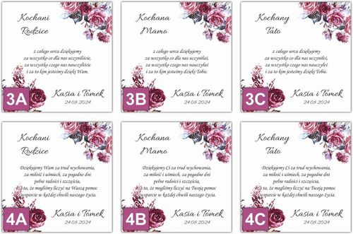 Podziękowania dla Rodziców Dziadków Chrzestnych ślub wesele ZŁOTE NAPISY 3D na Arena.pl