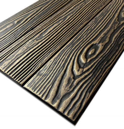 Czarne drewno Panele ścienne 3D KASETONY SUFITOWE złote deska P4-Cz-ZŁ 1x na Arena.pl