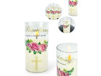 świeczka led w obudowie z płomieniem - 15cm "pamiętamy na zawsze w