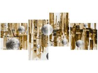 45CM 120CM ZEGAR 4 ELEM MIASTO ZE SNU SEPII ŚCIENNY