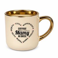 Certyfikat najlepszej mamy na świecie - elegancki kubek na prezent Beżowy
