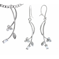 SREBRNY KOMPLET KWIATKI Z CYRKONIAMI PRÓBA SREBRA 925