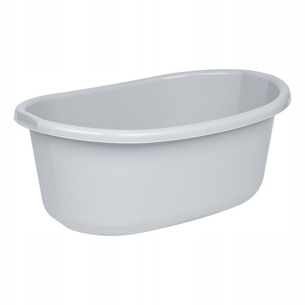 DUŻA MISKA WANIENKA OWALNA PLASTIKOWA Z UCHWYTAMI KOSZ NA PRANIE 45L SZARA zdjęcie 3