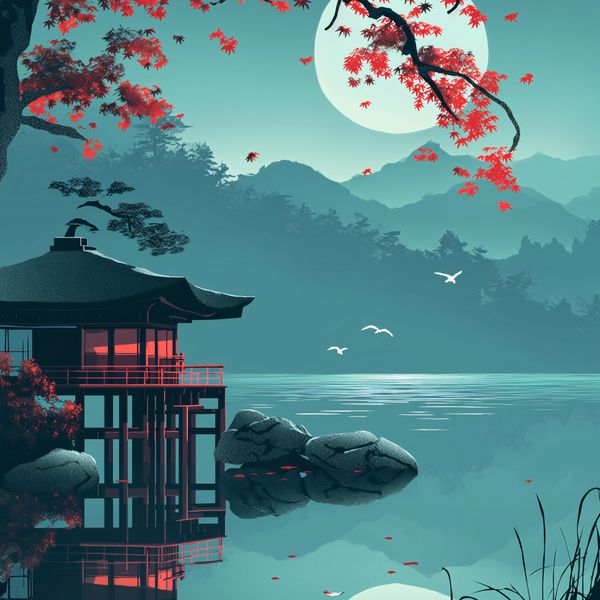 Plakat 40x40cm Japoński Pawilon zdjęcie 1