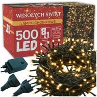 LAMPKI CHOINKOWE 500 LED CIEPŁY BIAŁY 35M ZEWNĘTRZNE 8 TRYBÓW IP44