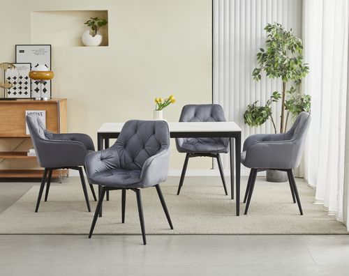 Krzesło JORK360 - ciemny szary aksamit / nogi czarne x 1 na Arena.pl