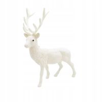 Dekoracyjny Renifer Brokat biały świąteczny na stół 33cm NA PREZENT