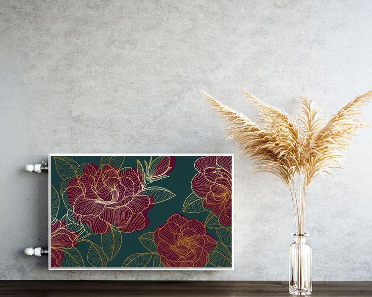 Mata MAGNETYCZNA Na Kaloryfer Kwitnące Róże Styl Line-art 80cm x 60cm zdjęcie 5