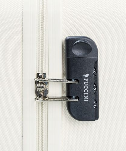 Walizka Kabinowa Podróżna Na Kółkach Twarda Mała PUCCINI Biała ABS03C 0 na Arena.pl