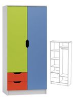 praktyczna szafa dziecięca MIŁOSZ N8 do pokoju dziecka bieliźniarka