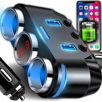 ROZDZIELACZ GNIAZDA ZAPALNICZKI ŁADOWARKA USB X2 ROZGAŁĘŹNIK FAST CHARGE