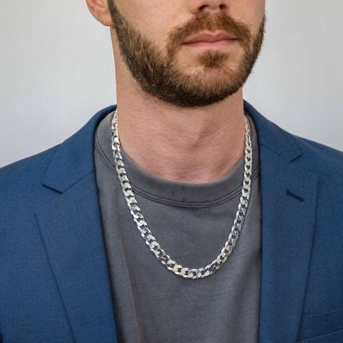 Łańcuszek SREBRO pr.925 Męski Srebrny 9mm GRUBY WŁOSKI Łańcuch Diamentowany na Arena.pl