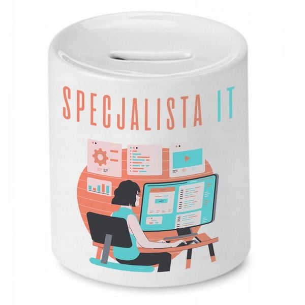 Skarbonka Informatyka Programisty Specjalista It Z Nadrukiem Ze Zdjęciem zdjęcie 1