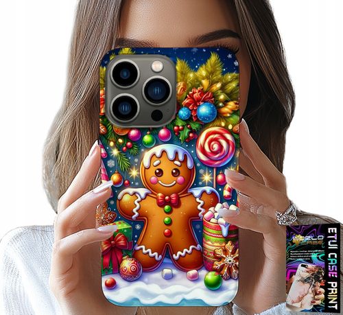 ETUI DO IPHONE 14 PRO - PIERNIK, CUKIERKOWE WZORY ŚWIĘTA + SZKŁO na Arena.pl
