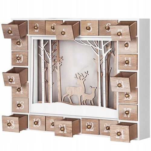 KALENDARZ DREWNIANY ADWENTOWY KRAJOBRAZ LED na Arena.pl