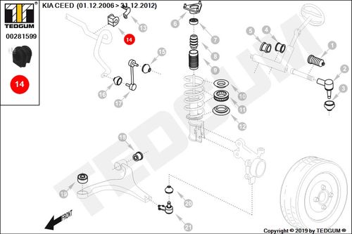 KIA CEED GUMA STABILIZATORA PRZEDNIEGO 06- na Arena.pl