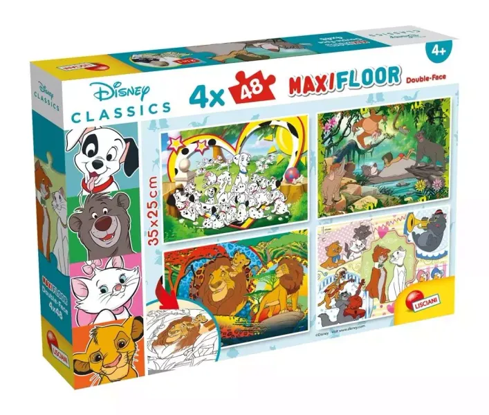 Puzzle dwustronne maxi 4x48 elementów. Disney zdjęcie 1