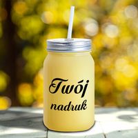 Szklanka Mason Jar z Twoim nadrukiem - żółta