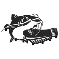 Metalowy wieszak ścienny na kurtki ubrania klucze loftowy RYBA SUM czarny