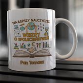Kubek z imieniem dla nauczycielki / nauczyciela wiedzy o społeczeństwie