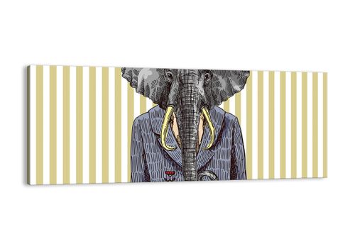 Obraz Na Płótnie - Słoń Elegant  - 100X40 Cm - Ab100X40-3209 na Arena.pl