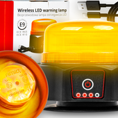 AMiO Lampa ostrzegawcza błyskowa pomarańczowa bezprzewodowa kogut 12V 24V