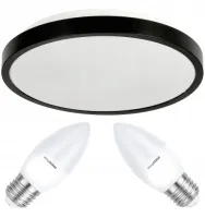 Oprawa Lampa Sufitowa Plafon LED Zestaw Z Żarówkami 2xE27 = 20W C37